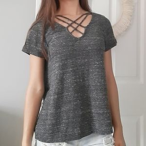 🖤 Cross-lace Detail Tee